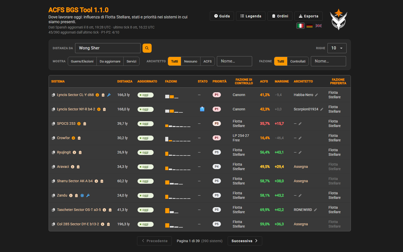 ACFS BGS Tool: quattro giorni con Claude Code per il BGS di Elite Dangerous
