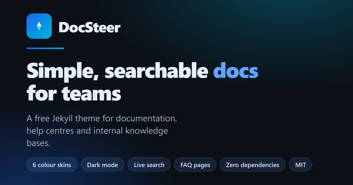 DocSteer: a Jekyll theme for documentation