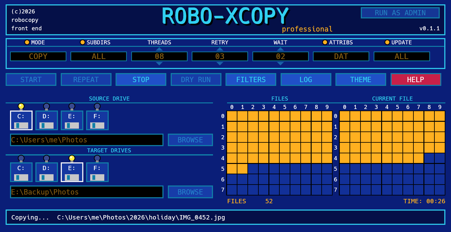 Robo-XCopy: an Amiga-style front end for robocopy, written in Rust in two and a half hours